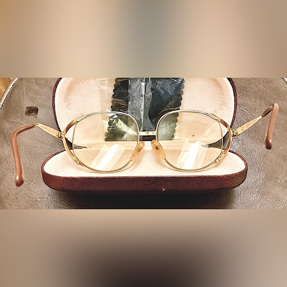 Women Vintage Christian Dior Round Oversized Eyeglasses